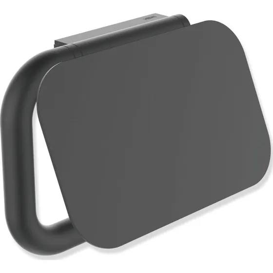 Hewi toiletrulleholder med låg, sort mat
