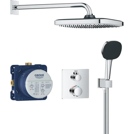 Grohe Precision Thermostat 250 brusesæt, krom, vandbesparende