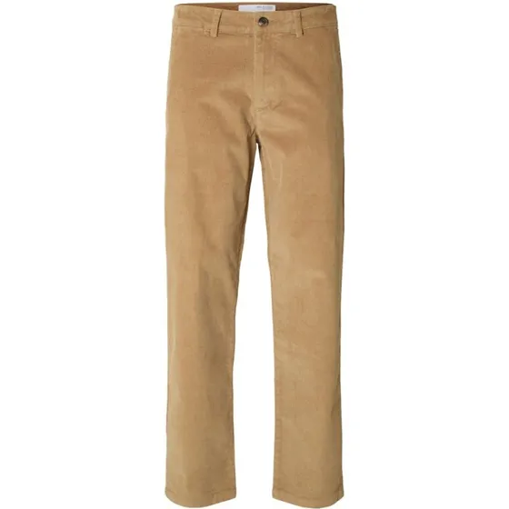 Selected Homme SLH196 Miles Straight fløjlsbukser - Kelp