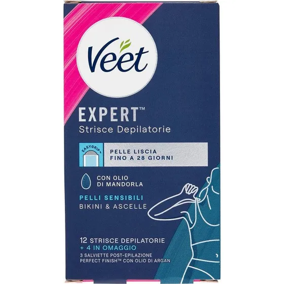 Veet Armhule- og bikinistrimler Expert Sensitiv hud, 16 stk.