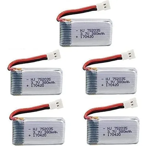 Hubsan 5 stk. 3.7V 380mAh Lipo-batterier til X4 H107-serien