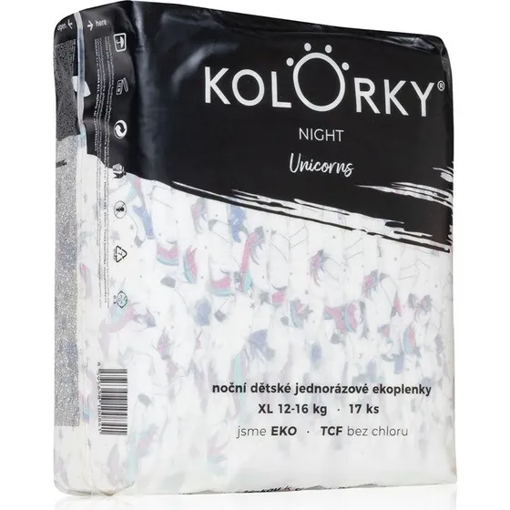 Kolorky Night Unicorn ECO bleer XL (12-16 kg) - 17 stk
