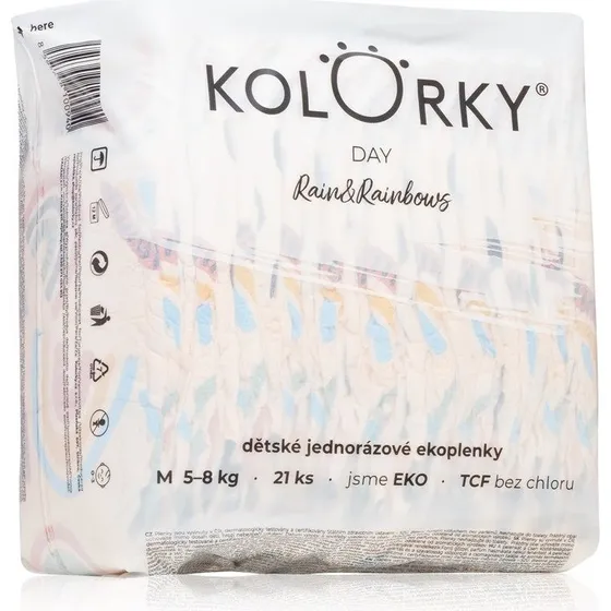 Kolorky Day Rain&Rainbow ECO bleer str. M (5-8 kg) - 21 stk.