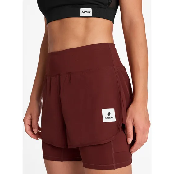 SAYSKY Pace 2-in-1 Shorts 3'' Dame, Rød