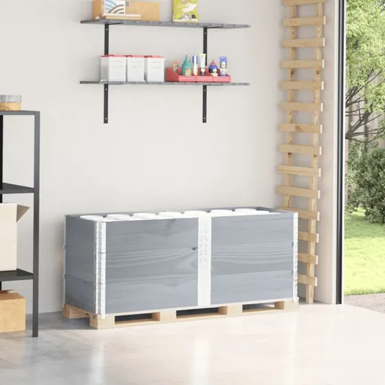 vidaXL pallerammer 3 stk. 150x50 cm i massivt fyrretræ, grå