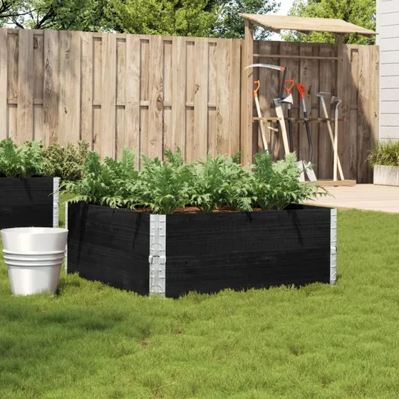 vidaXL plantekasse 100x100 cm i massivt fyrretræ - sort