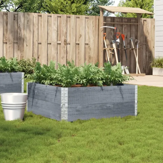 vidaXL plantekasse 100x100 cm i massivt fyrretræ, grå