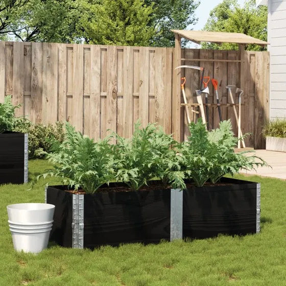 vidaXL plantekasse 150x50 cm i sort massivt fyrretræ