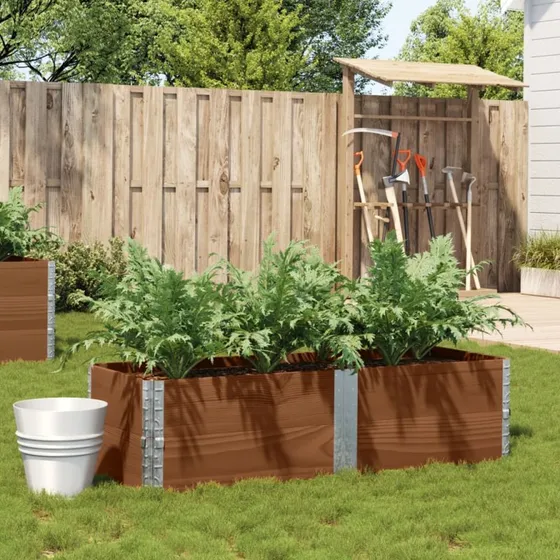 vidaXL plantekasse 150x50 cm i massivt fyrretræ, brun