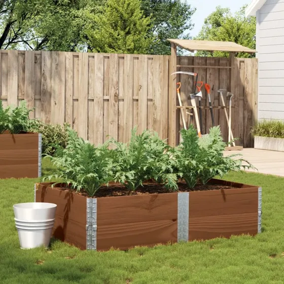 vidaXL plantekasse 150x100 cm i massivt fyrretræ, brun