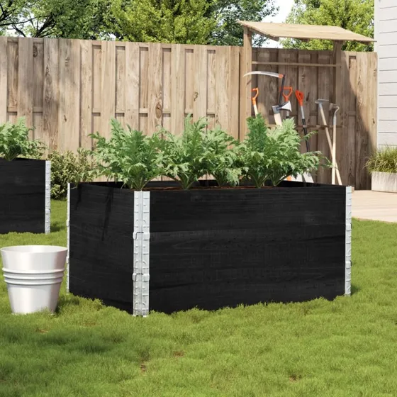 vidaXL plantekasse 120x80 cm i sort massivt fyrretræ