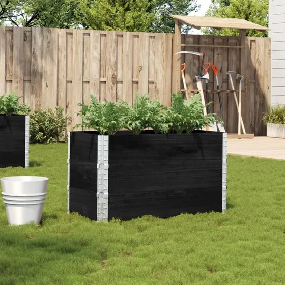 vidaXL plantekasse 100x50 cm i massivt fyrretræ - sort