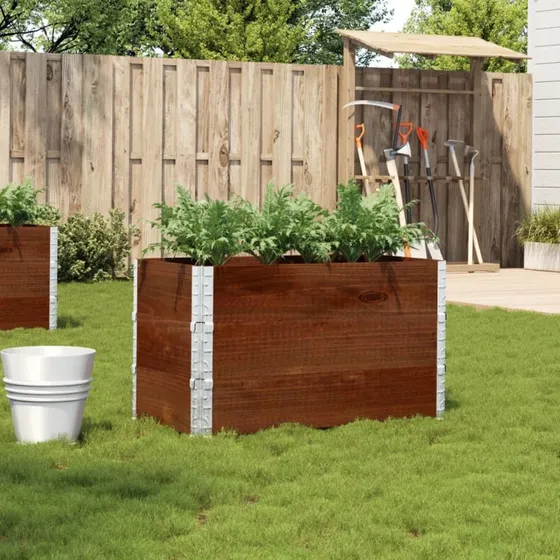 vidaXL plantekasse 100x50 cm i massivt fyrretræ, brun