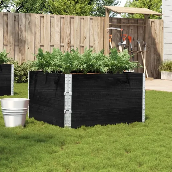 vidaXL plantekasse 100x100 cm i massivt fyrretræ - sort