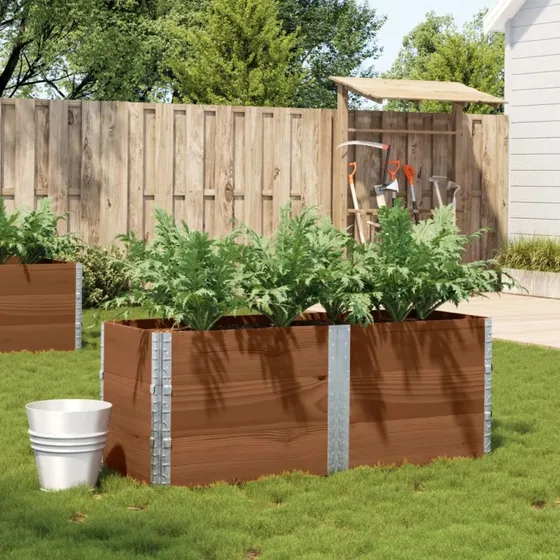 vidaXL plantekasse 150x50 cm i massivt fyrretræ, brun
