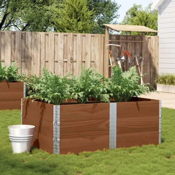 vidaXL plantekasse 150x100 cm i massivt fyrretræ, brun