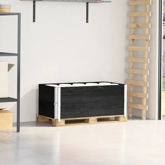 vidaXL pallerammer 2 stk. 100x50 cm i massivt fyrretræ, sort