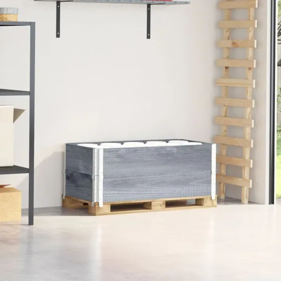 vidaXL pallerammer 2 stk. 100x50 cm massivt fyrretræ, grå