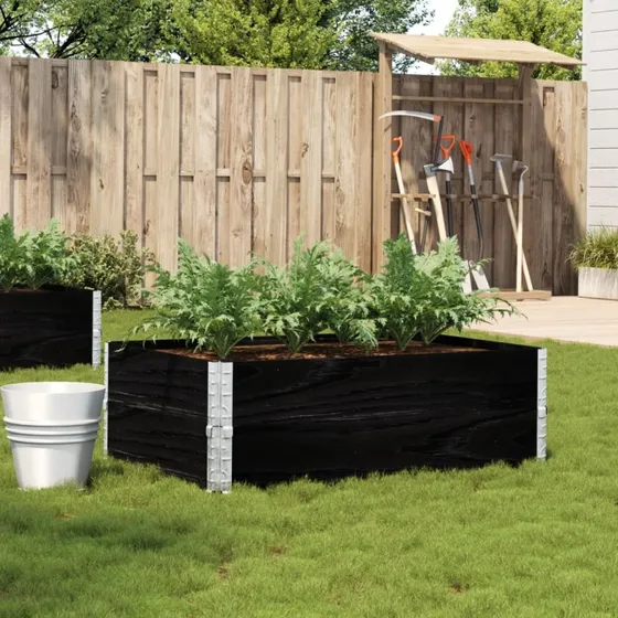 vidaXL plantekasse 120x80 cm i massivt fyrretræ - sort