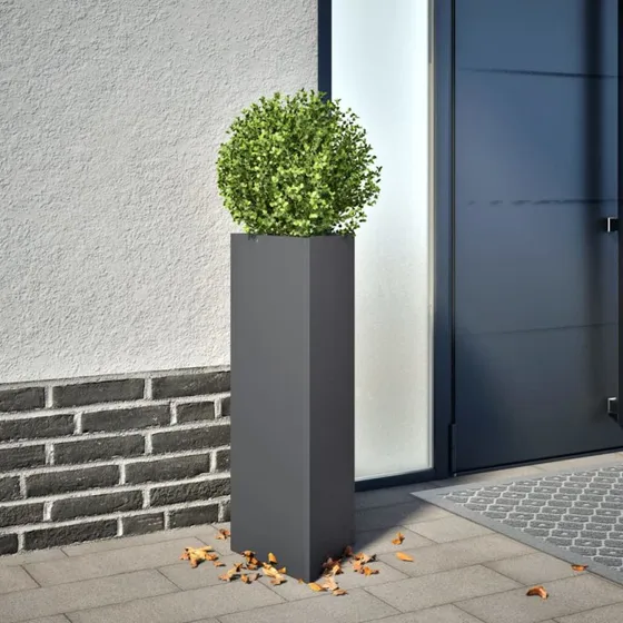 vidaXL Plantekrukker 2 stk. Trekantet Stål Antracitgrå 30x26x75 cm