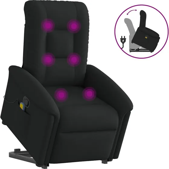 vidaXL løftestol med massage i sort stof