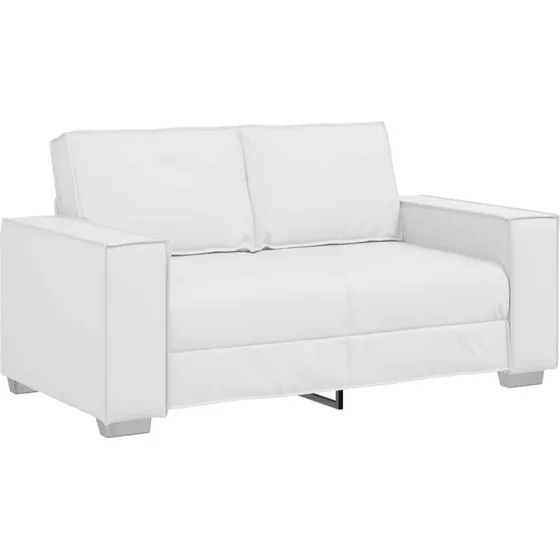 vidaXL Tosæders sofa i hvidt kunstlæder, 160 cm