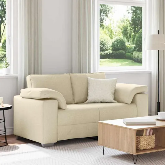 vidaXL Tosæders sofa Creme 160 cm Stof