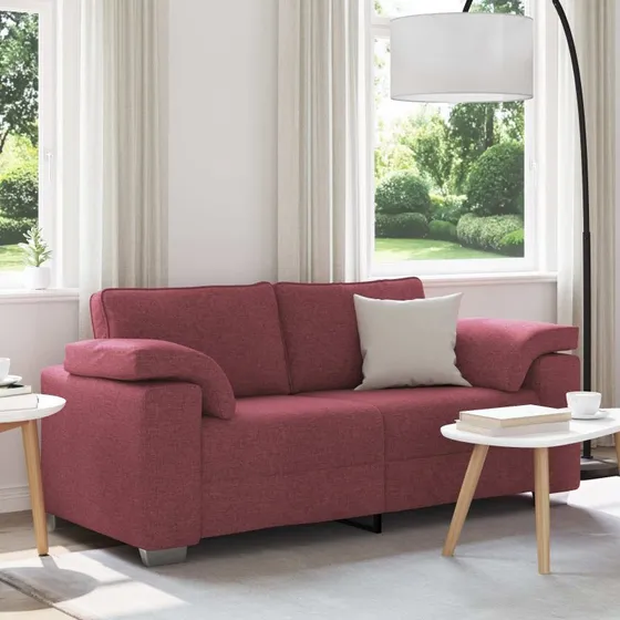 vidaXL Tosæders sofa Vinrød 180 cm Stof