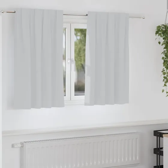vidaXL Mørklægningsgardiner med ringe, 2 stk, Bleg Grå, 140 x 140 cm