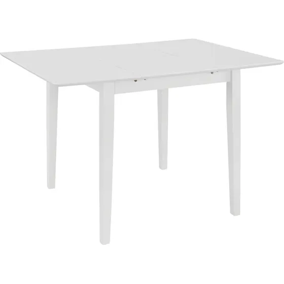 vidaXL udvideligt spisebord (80-120)x80x74 cm, hvid MDF og gummitræ