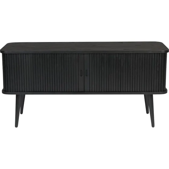 Zuiver Barbier TV-bord med skydelåger, sort egetræ (120x40 cm)