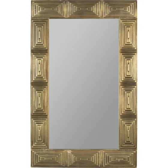 Dutchbone Volan Vægspejl Art Deco Guld 110x70 cm