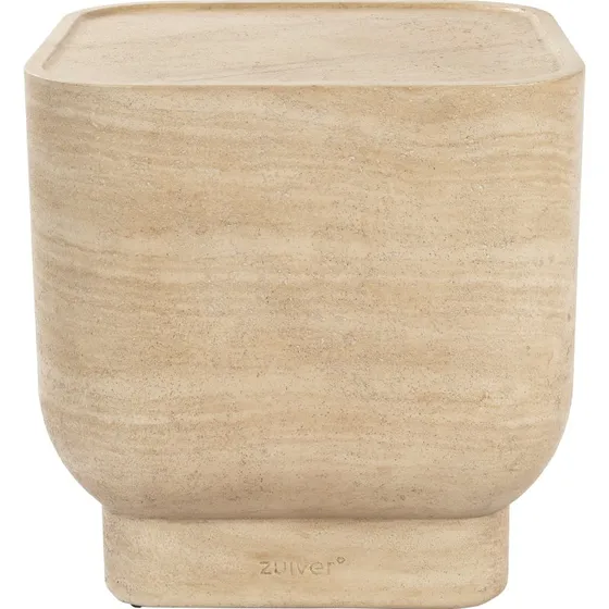 Zuiver Noble sidebord, kvadratisk - beige travertinlook (45x45 cm)