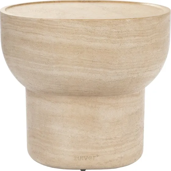 Zuiver Noble sidebord, oval, beige travertinlook (50x42 cm)