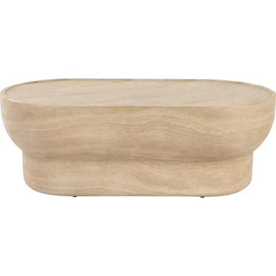 ZUIVER Noble sofabord, oval, beige travertinlook (100x50 cm)