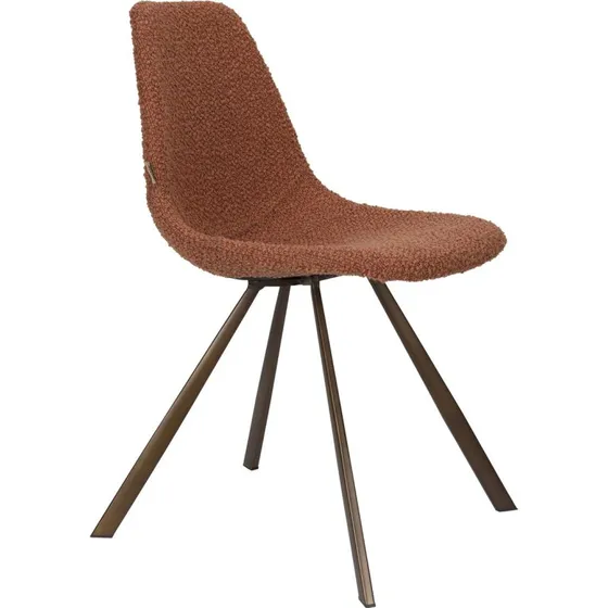 Dutchbone Franky Spisestol i Valnød og Terracotta Bouclé