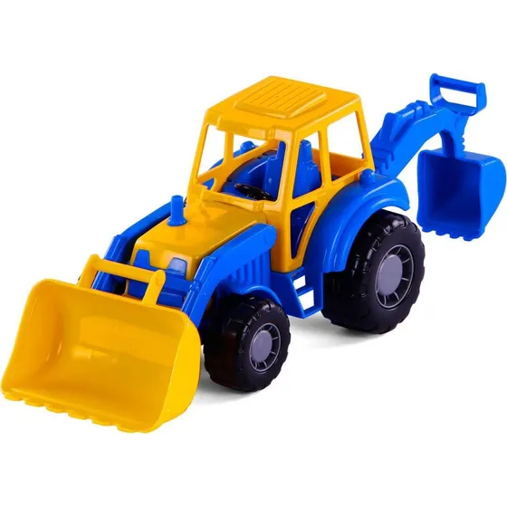 Cavallino Tractor med Frontlæsser og Gravearm - Blå