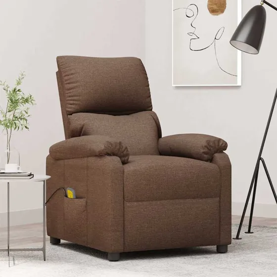 vidaXL massagestol i stof, brun