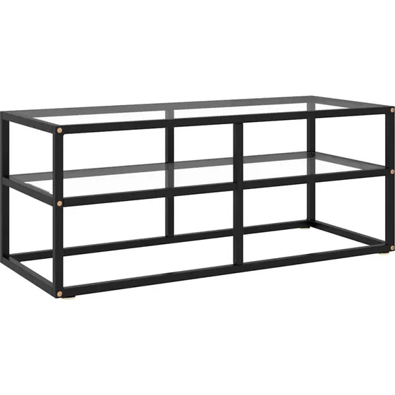 vidaXL tv-bord i hærdet glas og sort stål - 100x40x40 cm