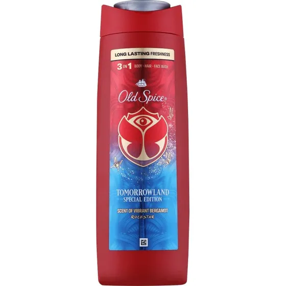 Old Spice RockStar Shower Gel til ansigt, krop og hår, 400 ml