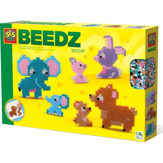 SES Creative Perler og Perleplade Sæt - Søde Dyrefamilier