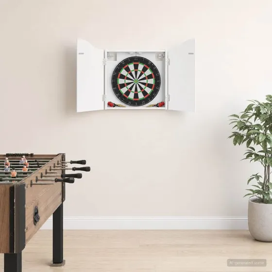 vidaXL Dartskab Hvid 56 x 12 x 63 cm i Konstrueret Træ