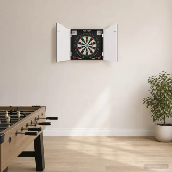 vidaXL Dartskab Sort 56 x 12 x 63 cm i Konstrueret Træ