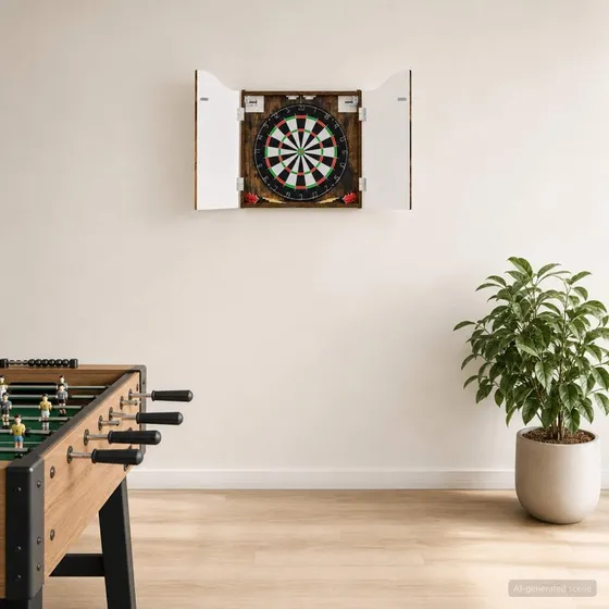 vidaXL Dartskab i Røget Eg, 56 x 12 x 63 cm