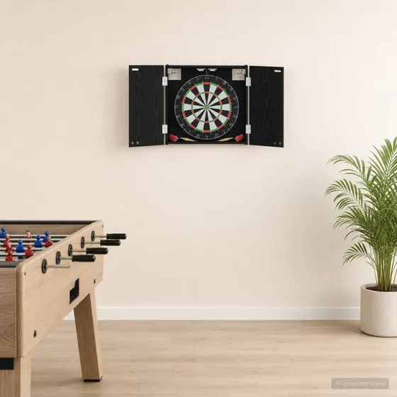 vidaXL Dartskab Sort Eg 56 x 12 x 53,5 cm
