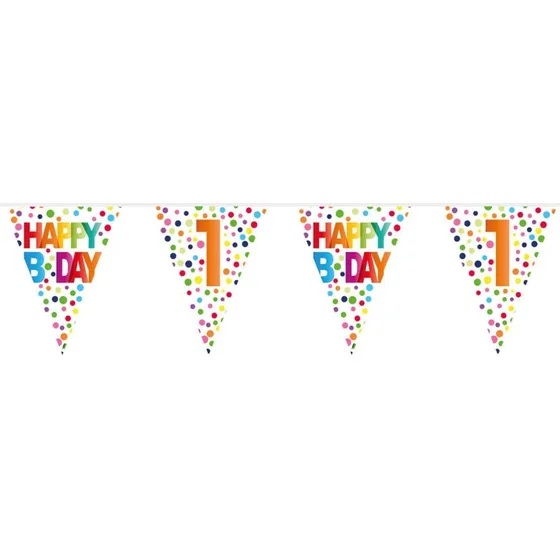 Folat Confetti Guirlande - 10m - 1-års Fødselsdag