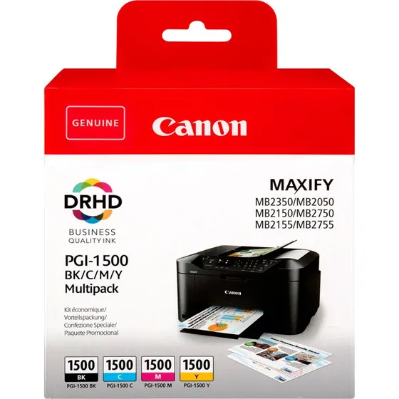 Canon PGI-1500 Multipack - Sort, Cyan, Magenta, Gul