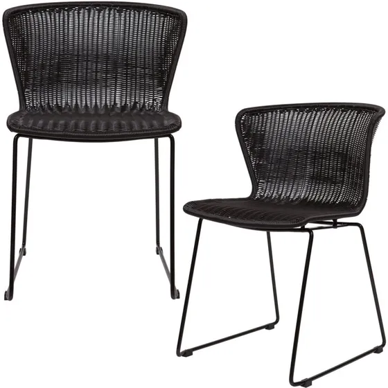 WOOOD Wings Havestol Sort Sæt af 2 - 78x55x54 cm