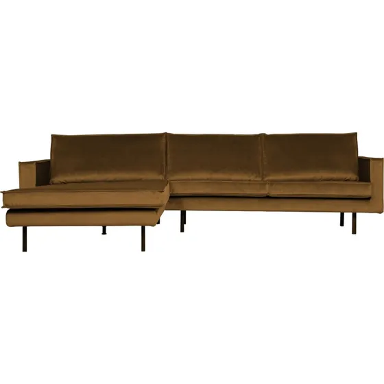 WOOOD Rodeo Loungesofa Chaiselong Venstrevendt - Honninggul Velour