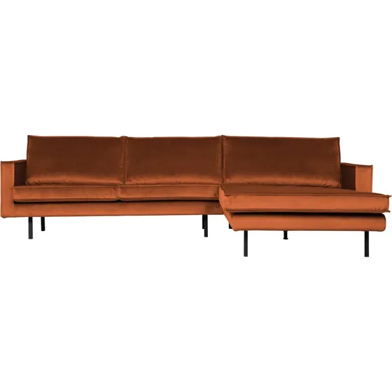 WOOOD Rodeo Loungesofa 300 cm, Rust Jarra Velour, Højrevendt